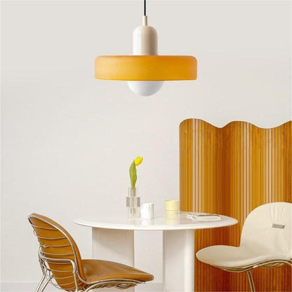 Luxeraum.de Ceiling Light Fixtures Bauhaus Hängeleuchte - Farbigem Glas - Modernes Design - Verstellbarem Kabel