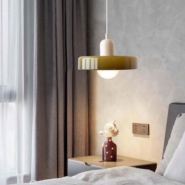 Luxeraum.de Ceiling Light Fixtures Bauhaus Hängeleuchte - Farbigem Glas - Modernes Design - Verstellbarem Kabel