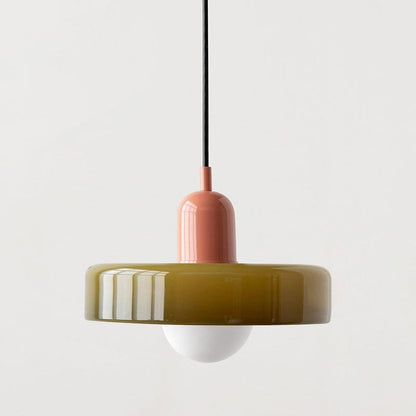 Luxeraum.de Ceiling Light Fixtures Bauhaus Hängeleuchte - Farbigem Glas - Modernes Design - Verstellbarem Kabel