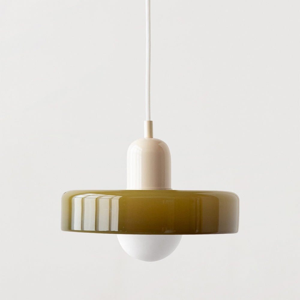 Luxeraum.de Ceiling Light Fixtures Grün / Beige Bauhaus Hängeleuchte - Farbigem Glas - Modernes Design - Verstellbarem Kabel