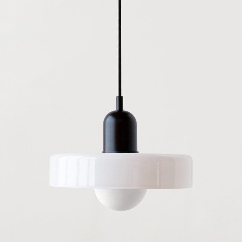 Luxeraum.de Ceiling Light Fixtures Weiß / Schwarz Bauhaus Hängeleuchte - Farbigem Glas - Modernes Design - Verstellbarem Kabel
