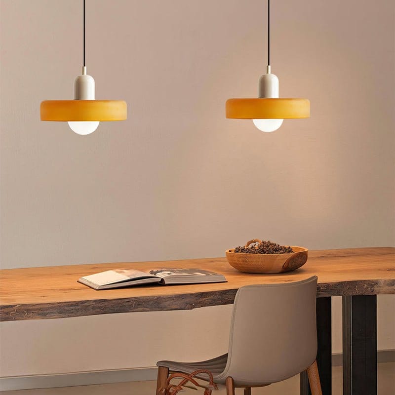 Luxeraum.de Ceiling Light Fixtures Bauhaus Hängeleuchte - Farbigem Glas - Modernes Design - Verstellbarem Kabel