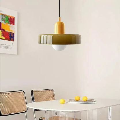 Luxeraum.de Ceiling Light Fixtures Bauhaus Hängeleuchte - Farbigem Glas - Modernes Design - Verstellbarem Kabel