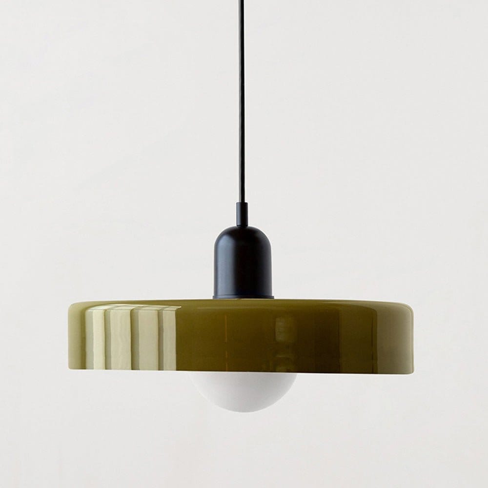 Luxeraum.de Ceiling Light Fixtures Grün / Schwarz Bauhaus Hängeleuchte - Farbigem Glas - Modernes Design - Verstellbarem Kabel