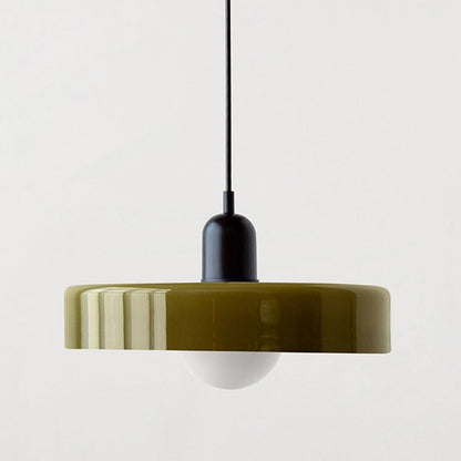 Luxeraum.de Ceiling Light Fixtures Grün / Schwarz Bauhaus Hängeleuchte - Farbigem Glas - Modernes Design - Verstellbarem Kabel