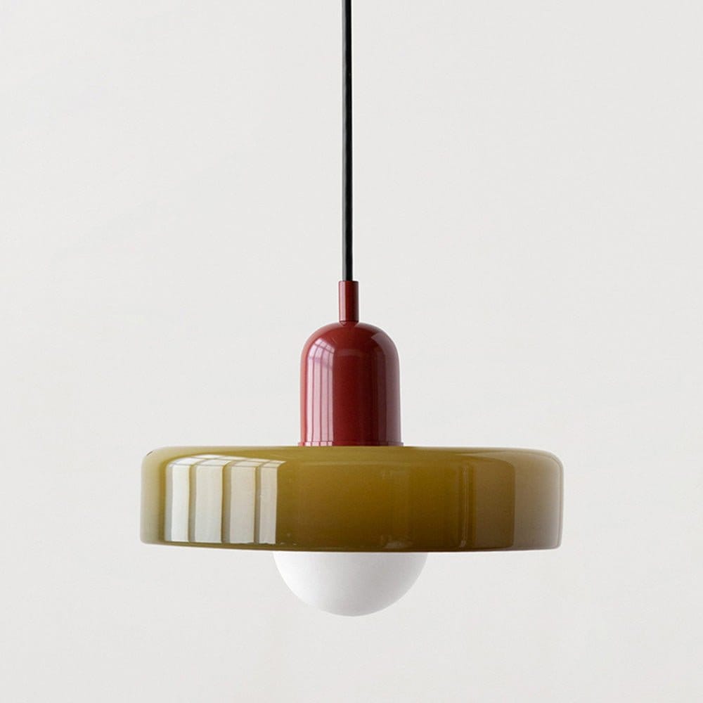 Luxeraum.de Ceiling Light Fixtures Grün / Rot Bauhaus Hängeleuchte - Farbigem Glas - Modernes Design - Verstellbarem Kabel