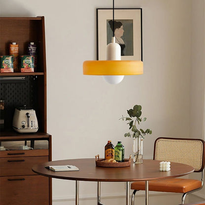 Luxeraum.de Ceiling Light Fixtures Bauhaus Hängeleuchte - Farbigem Glas - Modernes Design - Verstellbarem Kabel