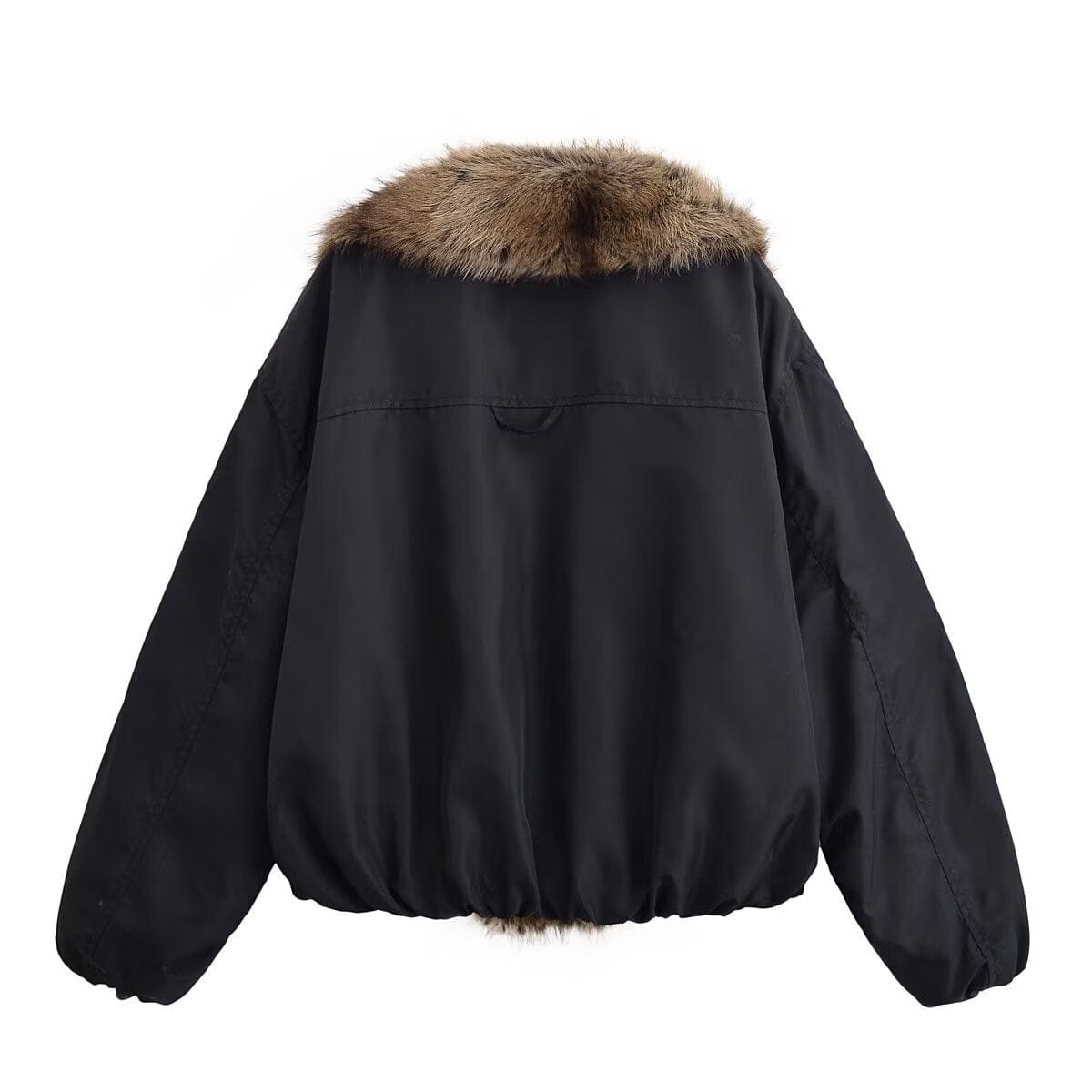 Luxeraum.de Bomber Jackets Bomberjacke – Materialmix – Faux-Fur-Kragen – Damen