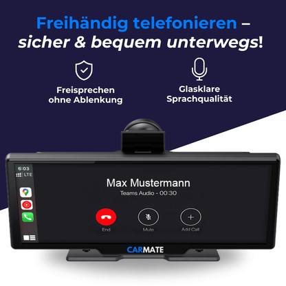 Luxeraum.de Motor Vehicle A/V Players & In-Dash Systems Auto Display mit Apple CarPlay & Android Auto CarMate™ – 10" Touchscreen Navigation, Bluetooth & Rückfahrkamera