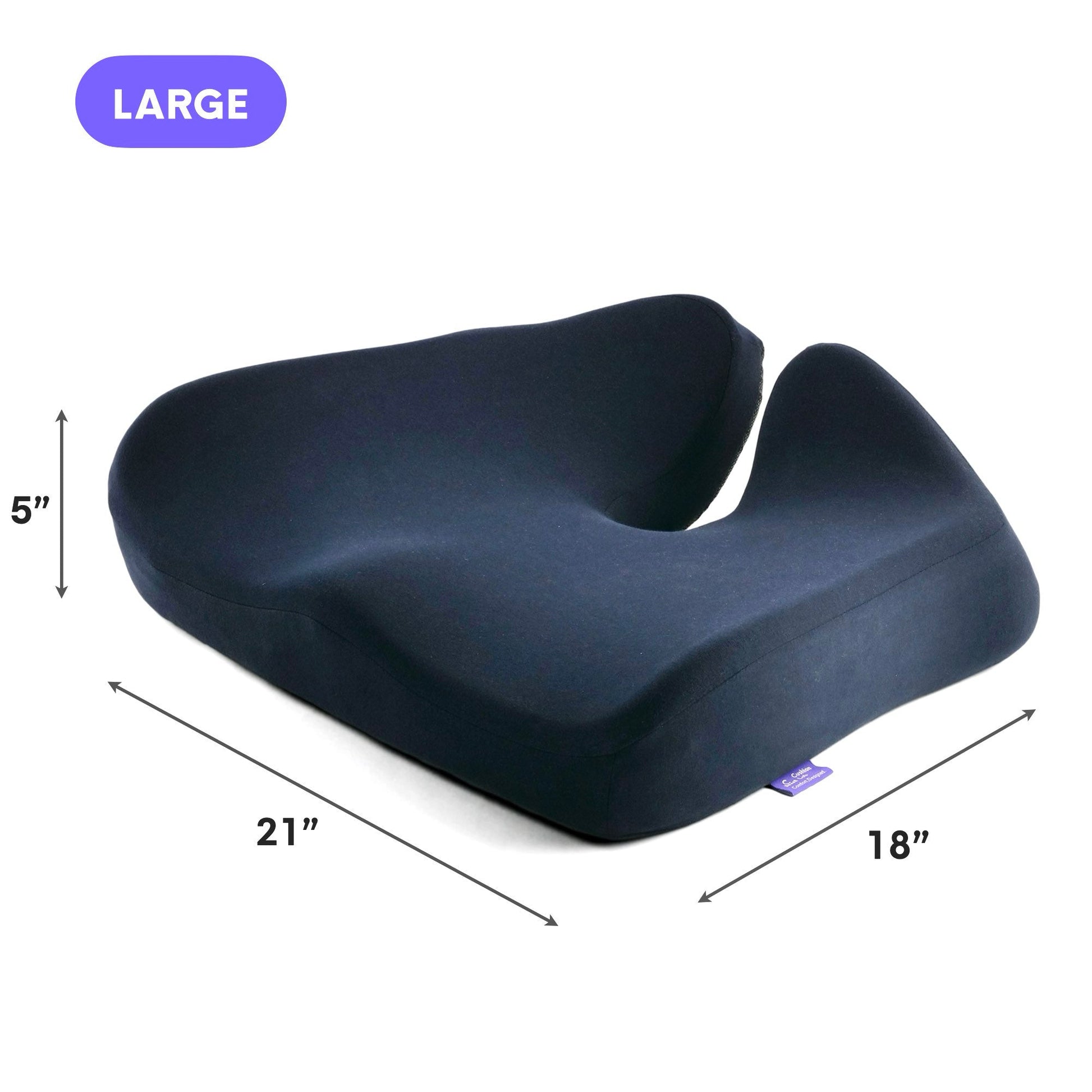 Luxeraum.de Chair & Sofa Cushions Groß / Marineblau Orthopädisches Sitzkissen Cloud Cradle – Memory Foam Sitzkissen für Büro, Auto & Stuhl gegen Rückenschmerzen