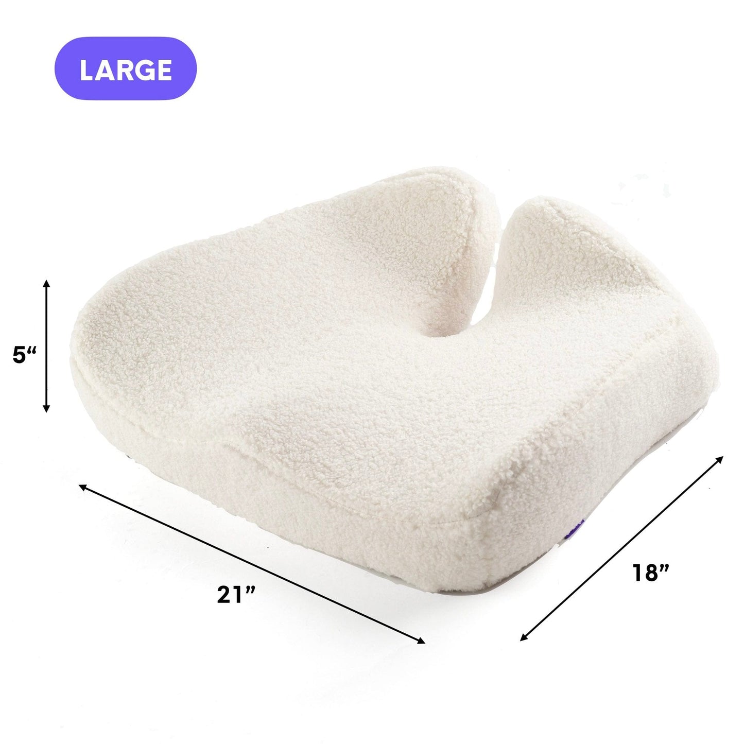 Luxeraum.de Chair & Sofa Cushions Groß / Wolken Sherpa Orthopädisches Sitzkissen Cloud Cradle – Memory Foam Sitzkissen für Büro, Auto & Stuhl gegen Rückenschmerzen