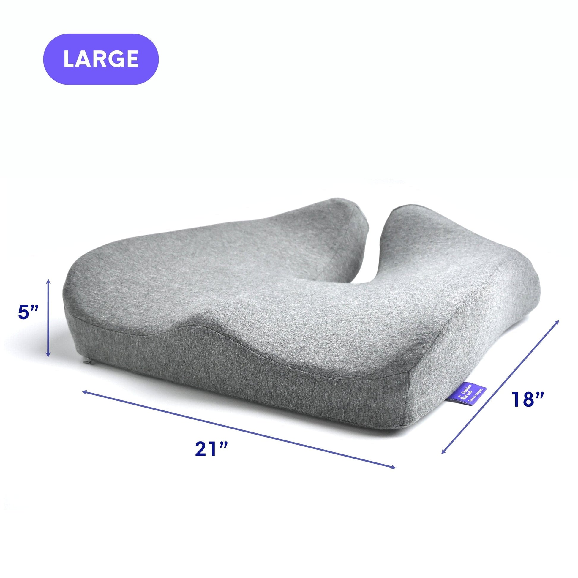 Luxeraum.de Chair & Sofa Cushions Groß / Grau Orthopädisches Sitzkissen Cloud Cradle – Memory Foam Sitzkissen für Büro, Auto & Stuhl gegen Rückenschmerzen