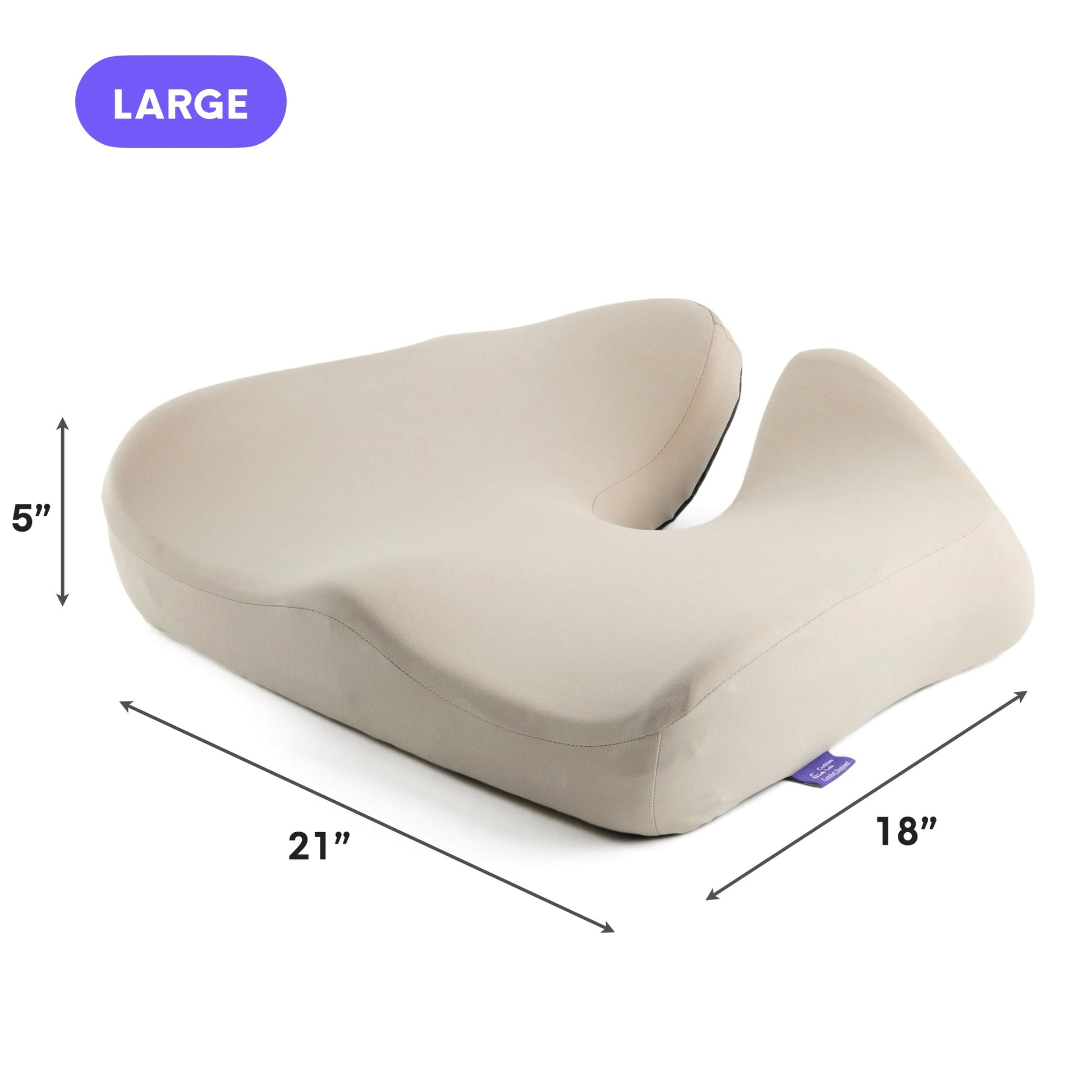 Luxeraum.de Chair & Sofa Cushions Groß / Lunargrau Orthopädisches Sitzkissen Cloud Cradle – Memory Foam Sitzkissen für Büro, Auto & Stuhl gegen Rückenschmerzen
