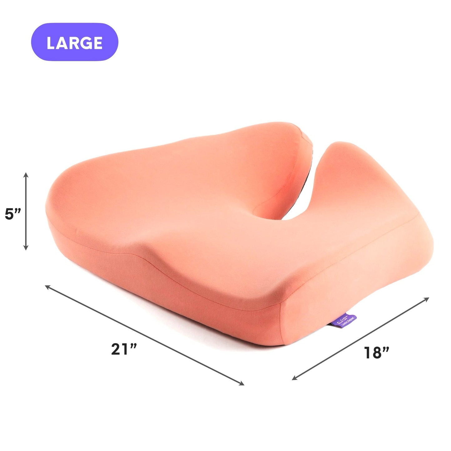Luxeraum.de Chair & Sofa Cushions Groß / Koralle Orthopädisches Sitzkissen Cloud Cradle – Memory Foam Sitzkissen für Büro, Auto & Stuhl gegen Rückenschmerzen