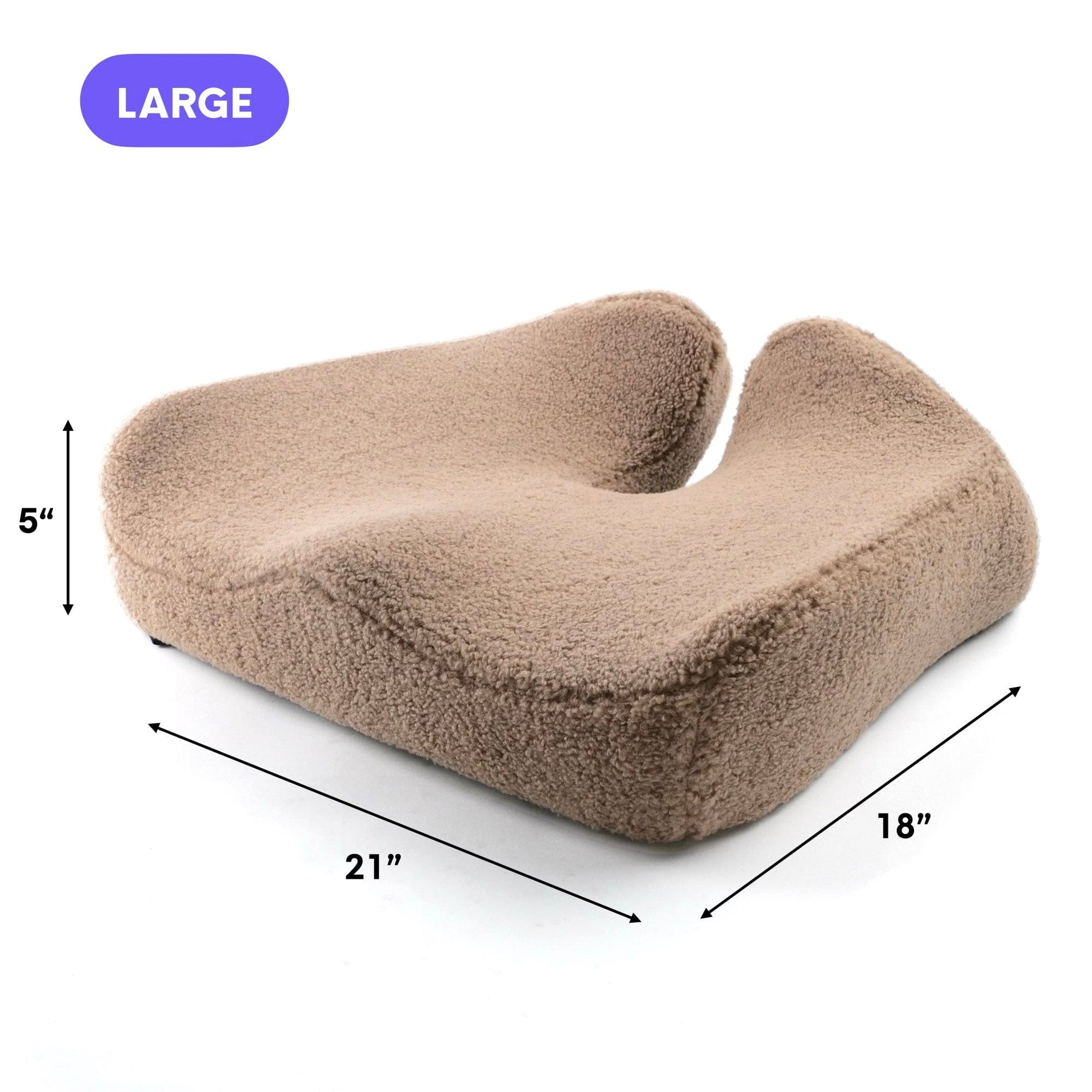 Luxeraum.de Chair & Sofa Cushions Groß / Mokka Sherpa Orthopädisches Sitzkissen Cloud Cradle – Memory Foam Sitzkissen für Büro, Auto & Stuhl gegen Rückenschmerzen
