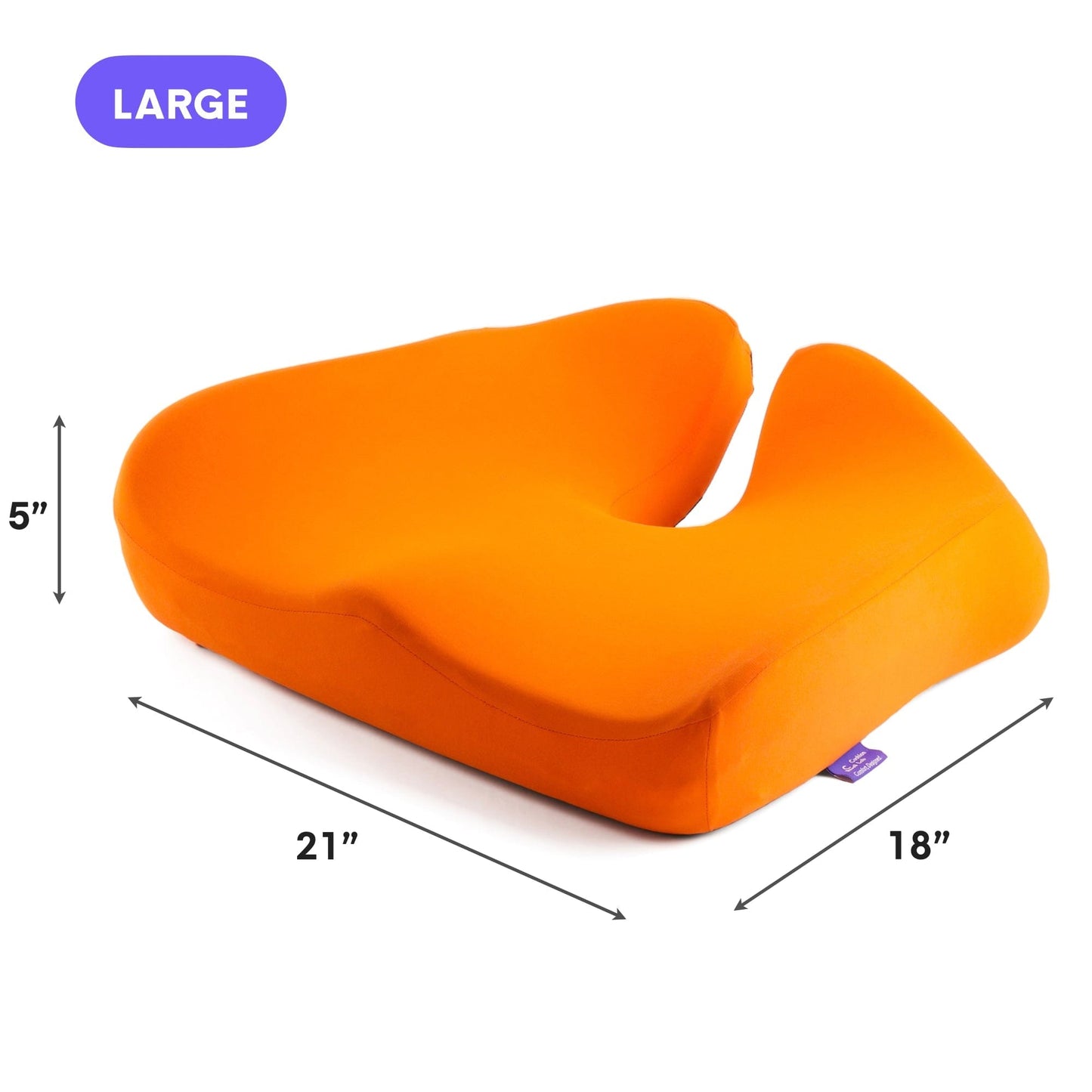 Luxeraum.de Chair & Sofa Cushions Groß / Orange Orthopädisches Sitzkissen Cloud Cradle – Memory Foam Sitzkissen für Büro, Auto & Stuhl gegen Rückenschmerzen