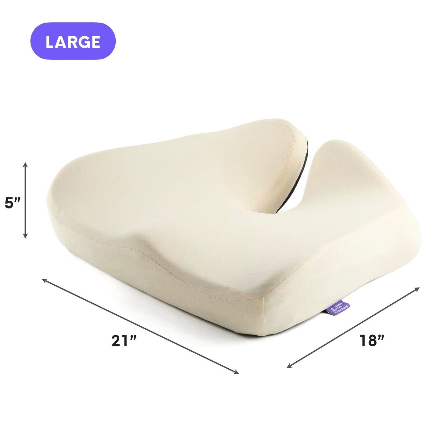 Luxeraum.de Chair & Sofa Cushions Groß / Beige Orthopädisches Sitzkissen Cloud Cradle – Memory Foam Sitzkissen für Büro, Auto & Stuhl gegen Rückenschmerzen
