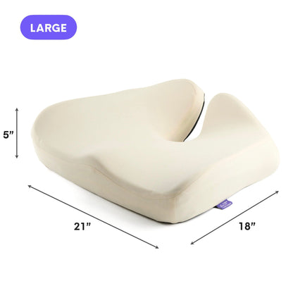 Luxeraum.de Chair & Sofa Cushions Groß / Beige Orthopädisches Sitzkissen Cloud Cradle – Memory Foam Sitzkissen für Büro, Auto & Stuhl gegen Rückenschmerzen