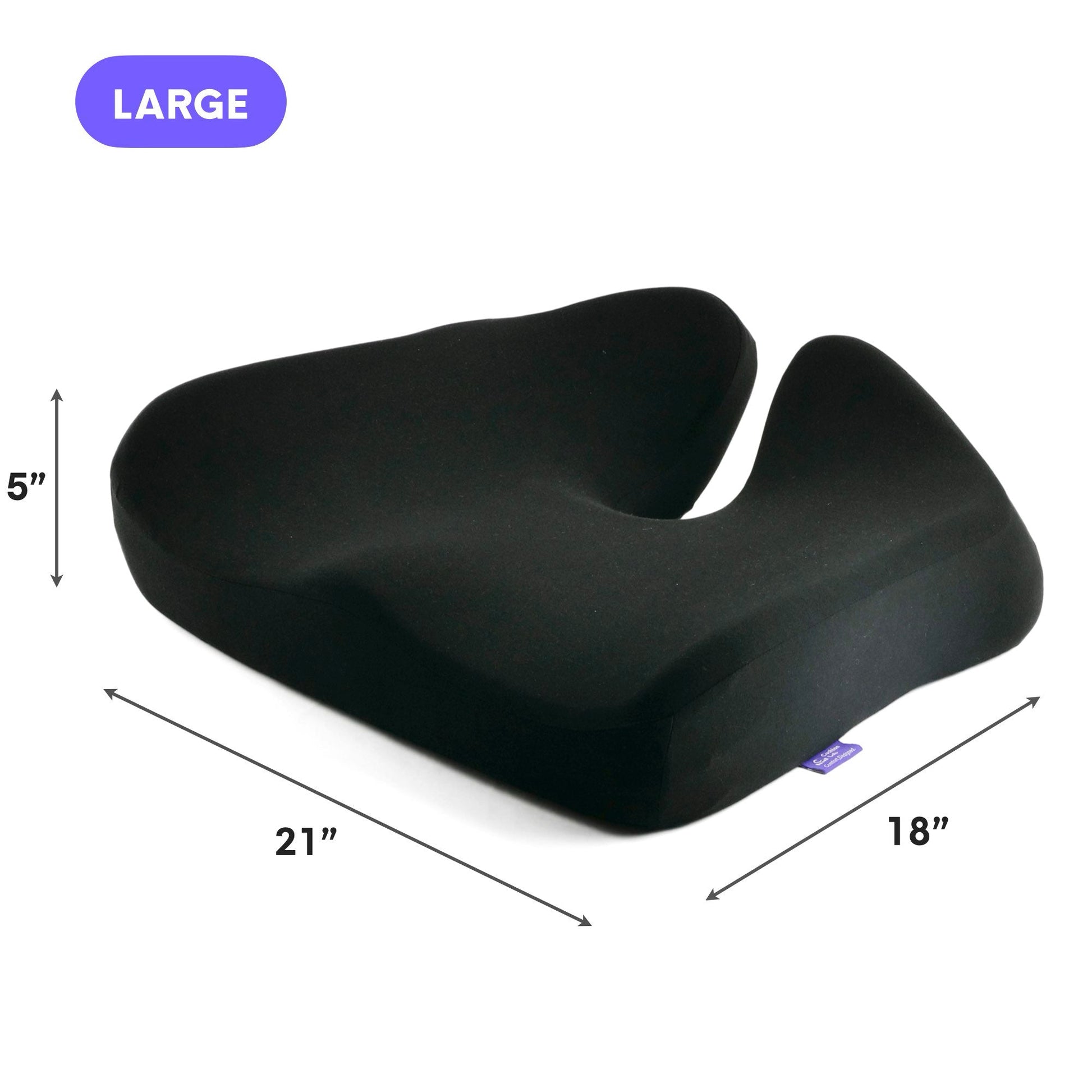 Luxeraum.de Chair & Sofa Cushions Groß / Schwarz Orthopädisches Sitzkissen Cloud Cradle – Memory Foam Sitzkissen für Büro, Auto & Stuhl gegen Rückenschmerzen