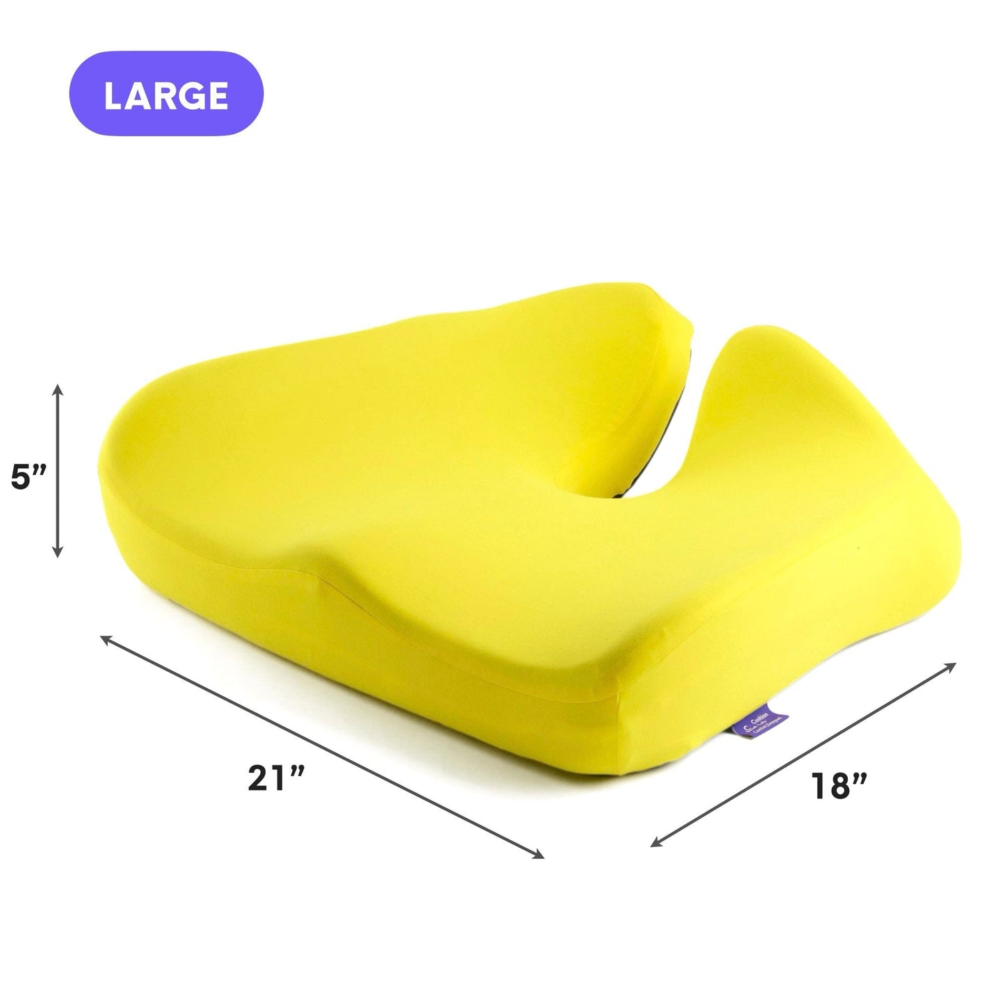 Luxeraum.de Chair & Sofa Cushions Groß / Gelb Orthopädisches Sitzkissen Cloud Cradle – Memory Foam Sitzkissen für Büro, Auto & Stuhl gegen Rückenschmerzen