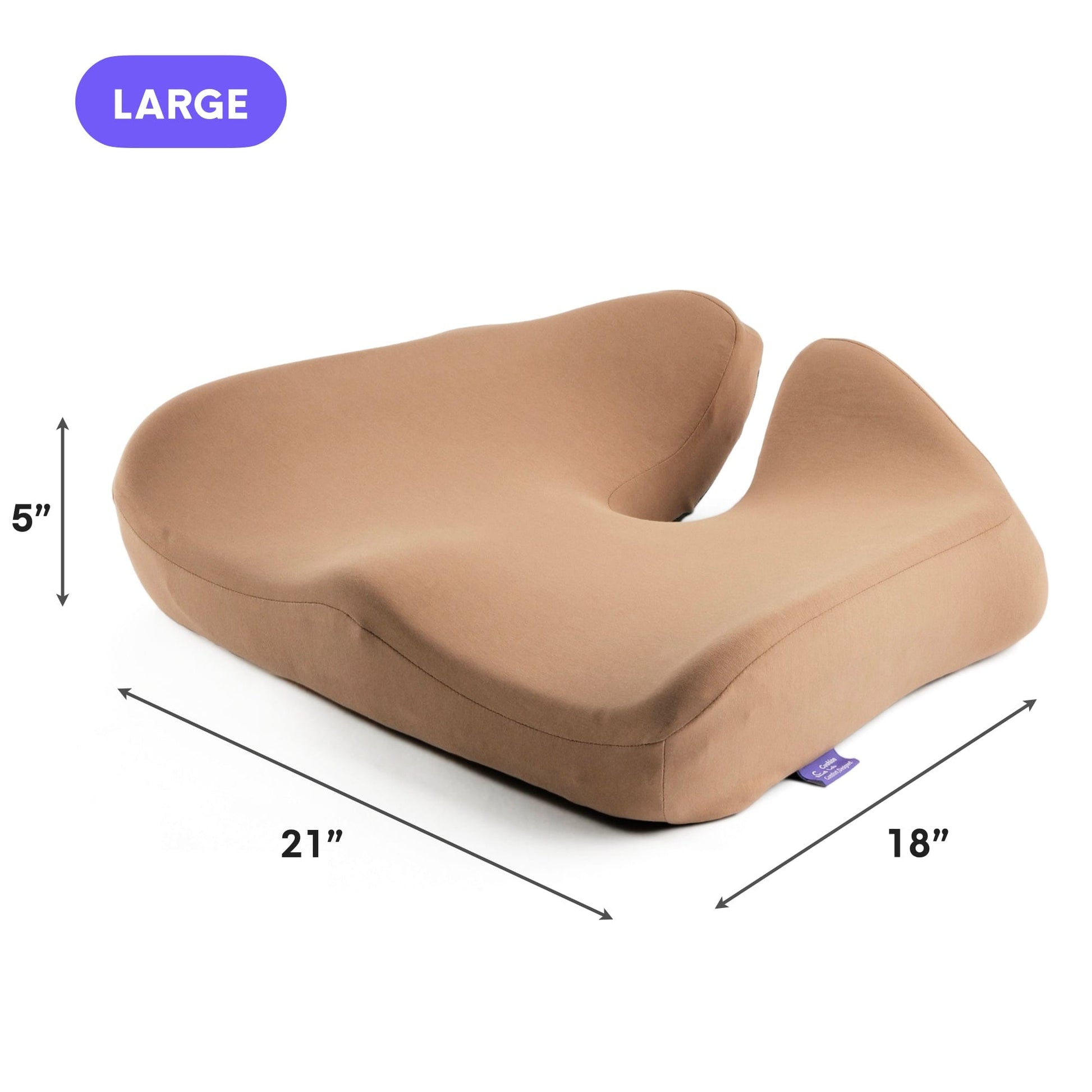 Luxeraum.de Chair & Sofa Cushions Groß / Erde Orthopädisches Sitzkissen Cloud Cradle – Memory Foam Sitzkissen für Büro, Auto & Stuhl gegen Rückenschmerzen