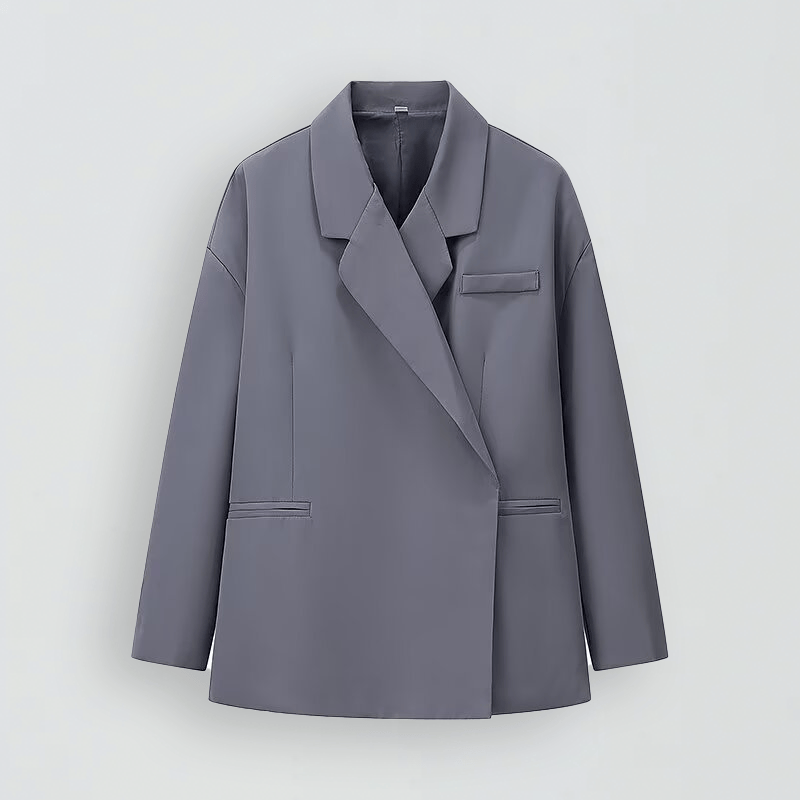 Luxeraum.de Grau Damen Blazer Oversized, modern und elegant mit Seitenschlitz