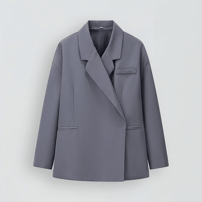 Luxeraum.de Grau Damen Blazer Oversized, modern und elegant mit Seitenschlitz