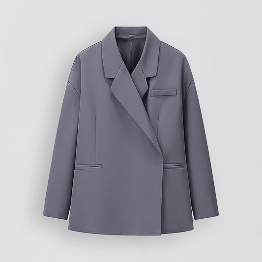 Luxeraum.de Grau Damen Blazer Oversized, modern und elegant mit Seitenschlitz