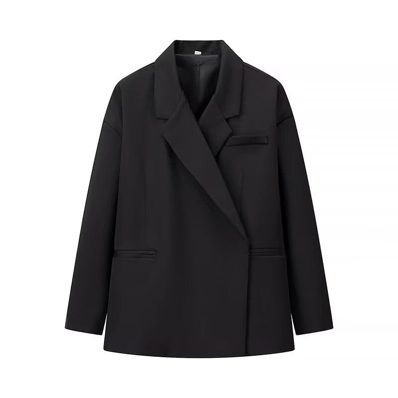 Luxeraum.de Schwarz Damen Blazer Oversized, modern und elegant mit Seitenschlitz