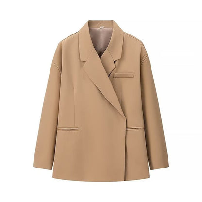 Luxeraum.de Khaki Damen Blazer Oversized, modern und elegant mit Seitenschlitz