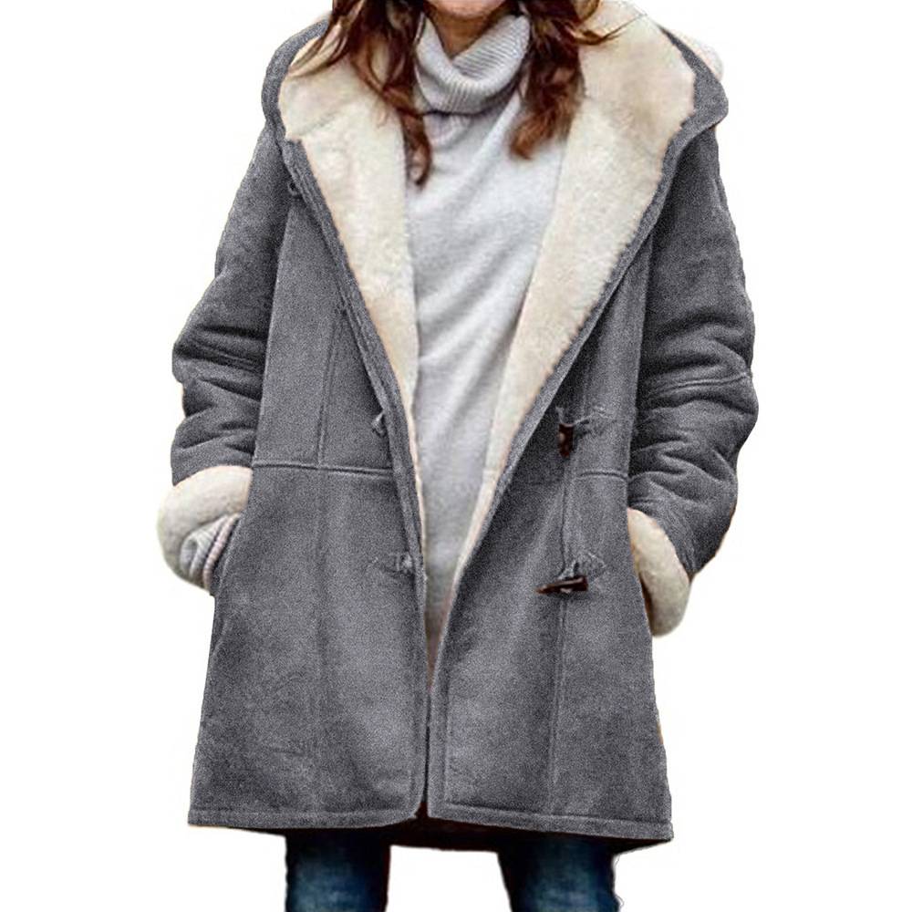 Luxeraum.de Grau / S Damen Fellmantel warm kuschelig hochwertig Wintermantel