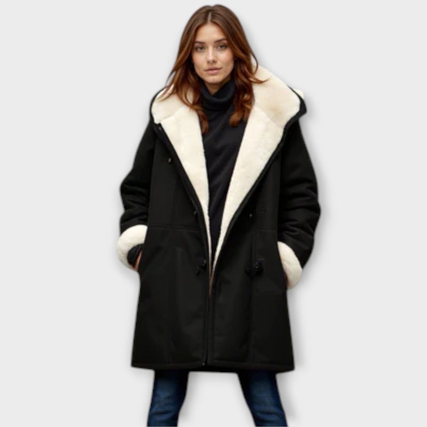 Luxeraum.de Schwarz / S Damen Fellmantel warm kuschelig hochwertig Wintermantel