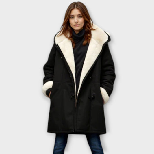 Luxeraum.de Schwarz / S Damen Fellmantel warm kuschelig hochwertig Wintermantel