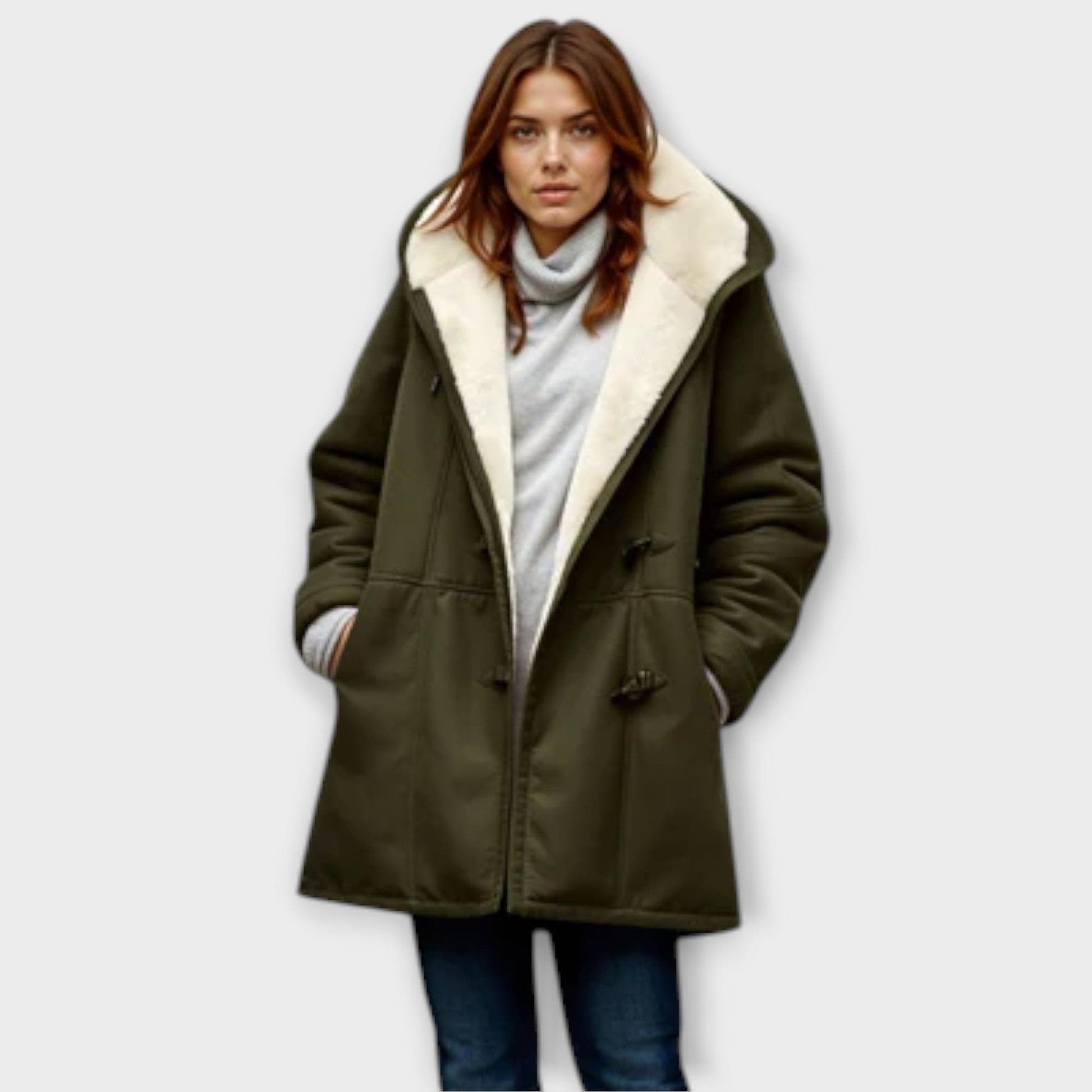 Luxeraum.de Grün / S Damen Fellmantel warm kuschelig hochwertig Wintermantel
