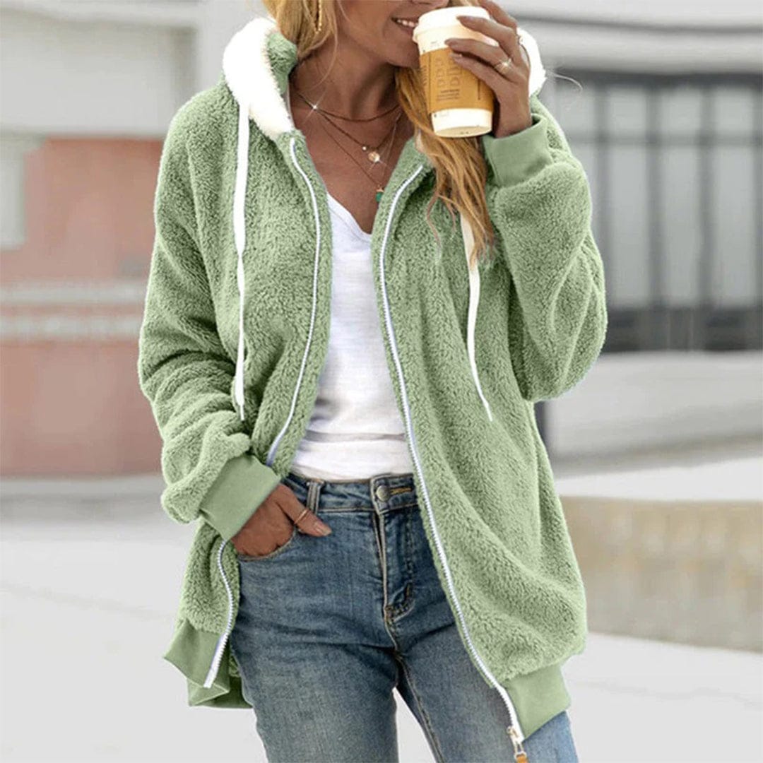 Luxeraum.de Grün / S Damen Fleecejacke Winter – warm, komfortabel, hochwertig