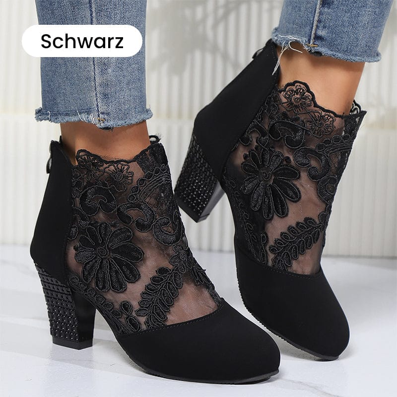 Luxeraum.de Kleidung & Accessoires Schwarz / 35 Damen High Heels mit eleganter Spitze für den Sommer