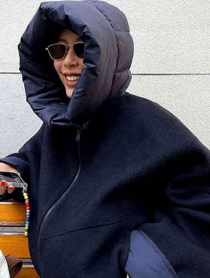 Luxeraum.de Blauw / XS Damen Kapuzenjacke Patchwork-Design, modern und hochwertig