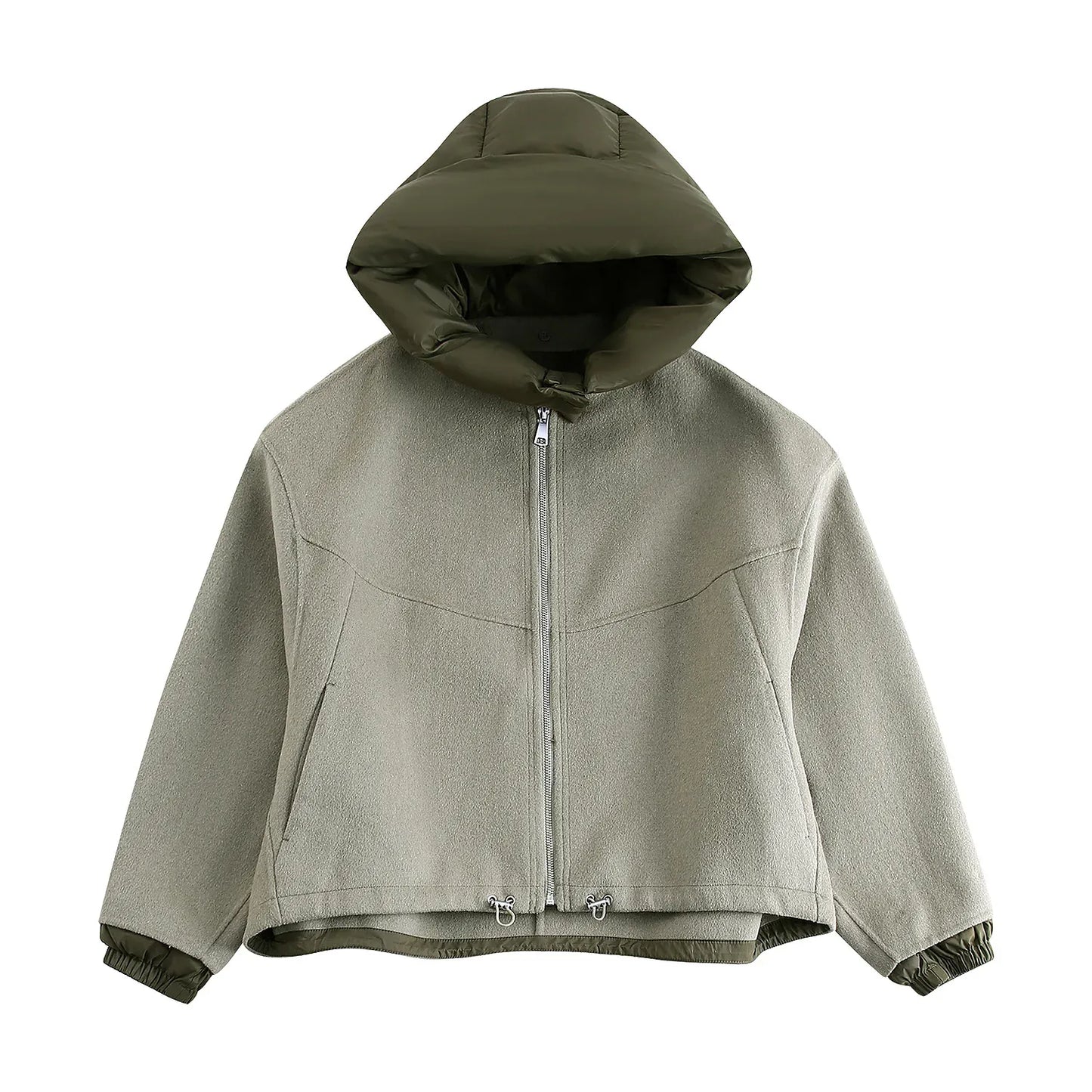 Luxeraum.de Damen Kapuzenjacke Patchwork-Design, modern und hochwertig