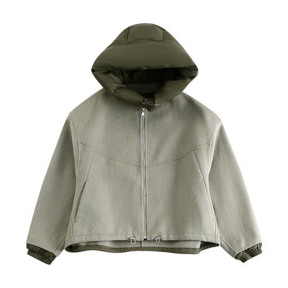 Luxeraum.de Damen Kapuzenjacke Patchwork-Design, modern und hochwertig