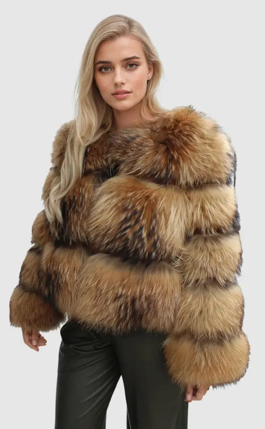 Luxeraum.de Kunstpelzjacke Braun / S Damen Kunstfelljacke elegant und warm – Stilvoller Winter Look