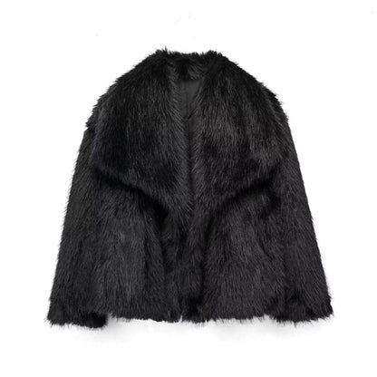 Luxeraum.de Kunstpelzjacke Schwarz / XS Damen Kunstfelljacke – Luxuriös, warm und zeitlos elegant
