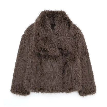 Luxeraum.de Kunstpelzjacke Brownie / XS Damen Kunstfelljacke – Luxuriös, warm und zeitlos elegant