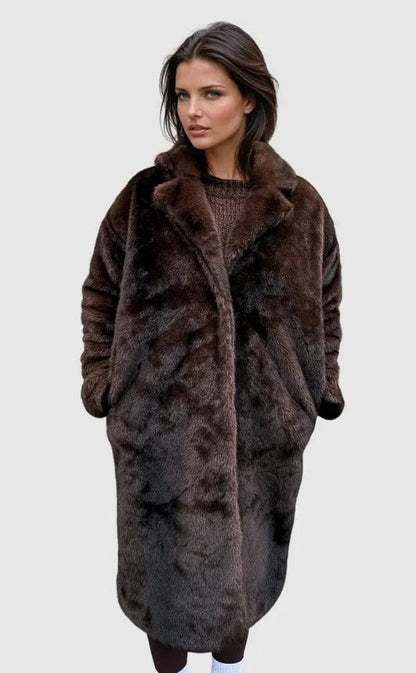 Luxeraum.de Kunstpelzjacke Braun (wenig auf Lager) / S Damen Kunstfelljacke – warm & elegant für stilvolle Winter-Looks