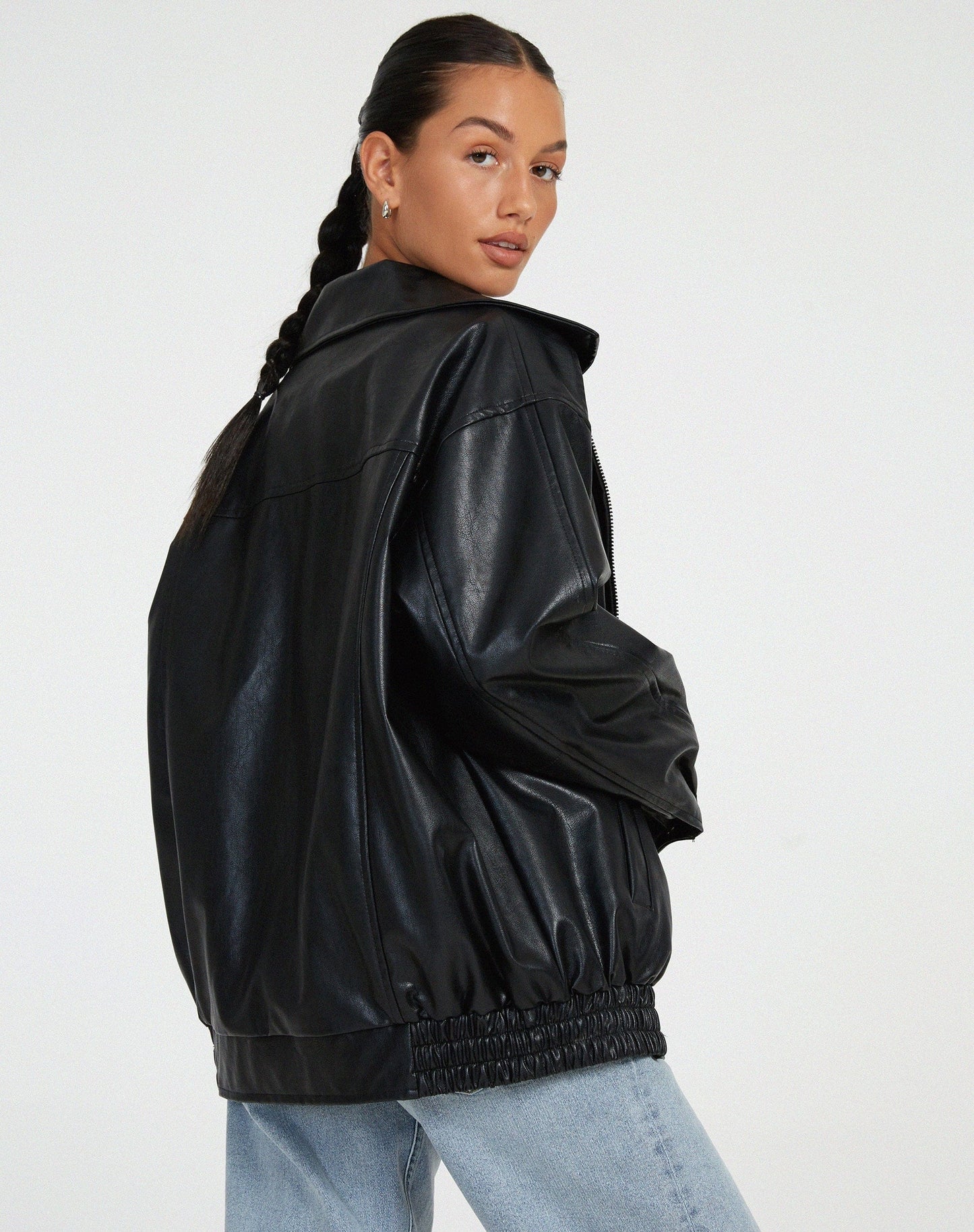 Luxeraum.de Jacke Damen Lederjacke Oversized – Hochwertig, Modern, PU-Kunstleder