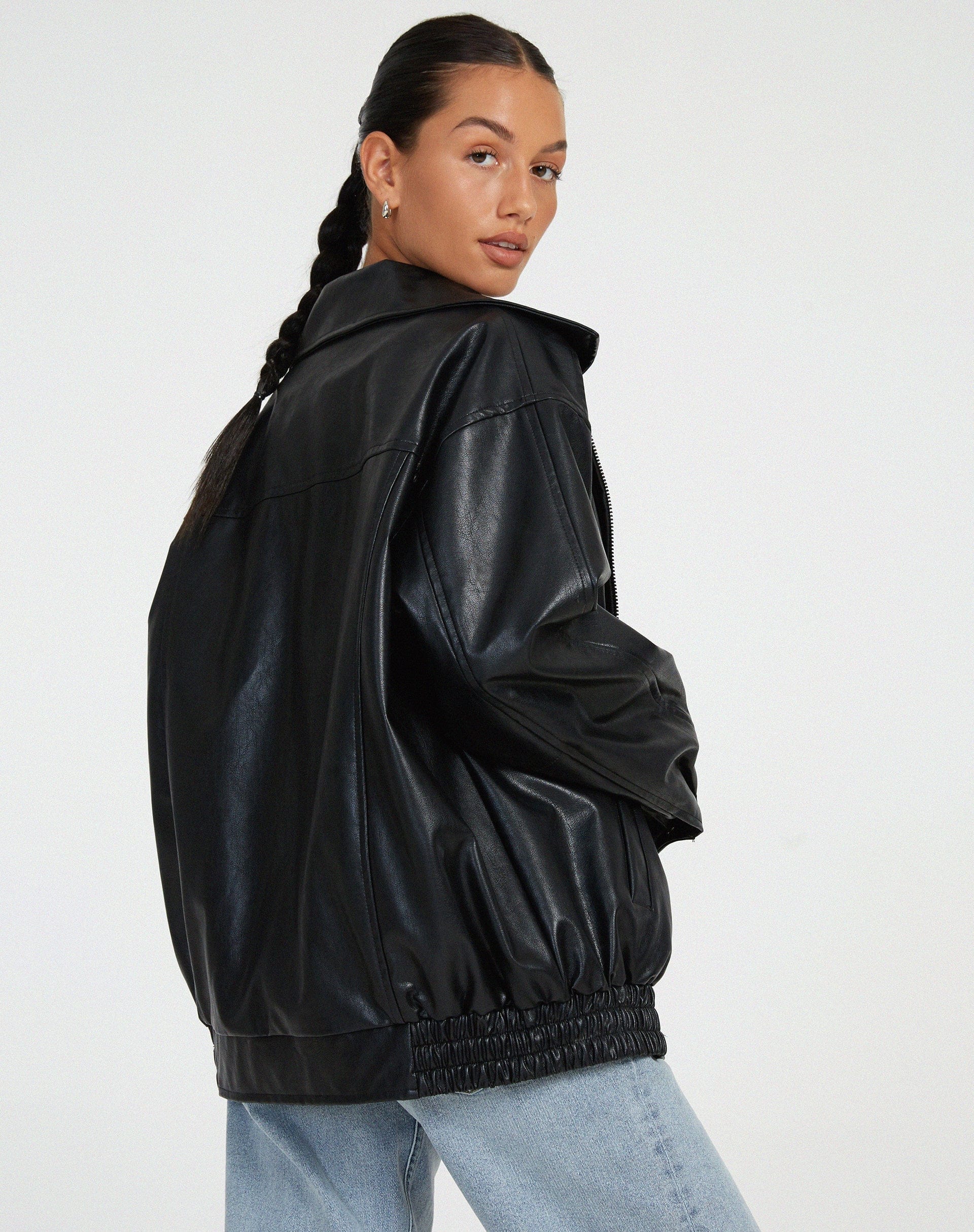 Luxeraum.de Jacke Damen Lederjacke Oversized – Hochwertig, Modern, PU-Kunstleder