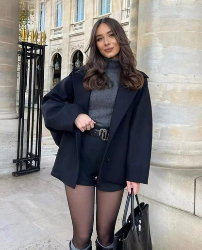 Luxeraum.de Trenchcoat Schwarz / XS Damen Mantel elegant – hochwertig und zeitlos für stilvolle Auftritte