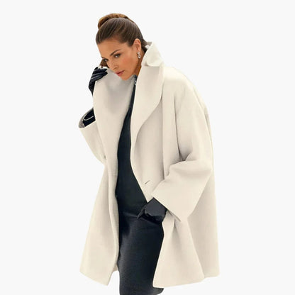 Luxeraum.de Winddichte Jacke für Damen Weiß / S Damen Mantel mit breitem Kragen – elegant & hochwertig