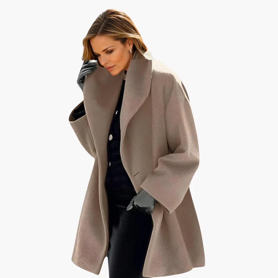 Luxeraum.de Winddichte Jacke für Damen Khaki / S Damen Mantel mit breitem Kragen – elegant & hochwertig