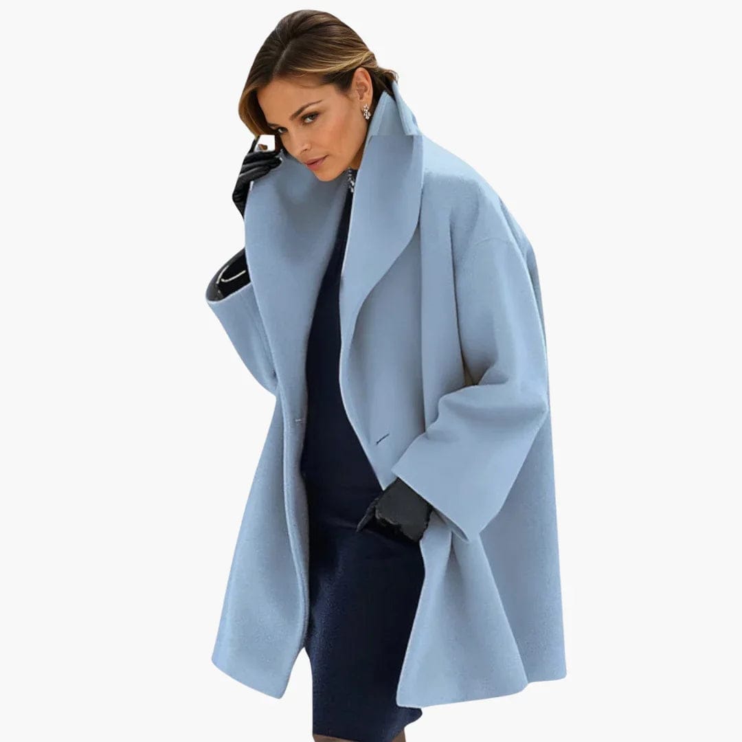 Luxeraum.de Winddichte Jacke für Damen Blau / S Damen Mantel mit breitem Kragen – elegant & hochwertig