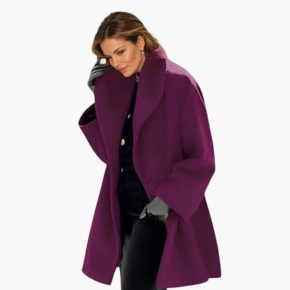 Luxeraum.de Winddichte Jacke für Damen Lila / S Damen Mantel mit breitem Kragen – elegant & hochwertig